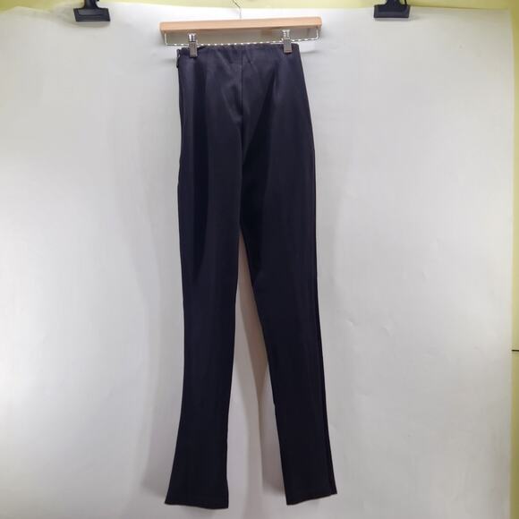 Anine Bing Kylie Slim Leg Ankle Slit Pants 32/XS Black High Rise Stretch Luxe - Picture 6 of 13